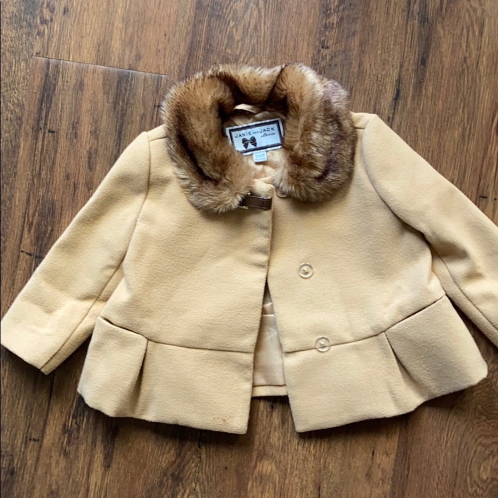 Baby Coat with faux fur collar